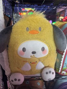 Loungefly Pochacco Yellow Plush Chick Character Backpack with Gray Ears